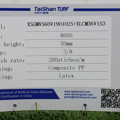 50 mm Wysokość stosu 9600 Dtex Odporność na promieniowanie UV Sztuczna trawa do wypoczynku